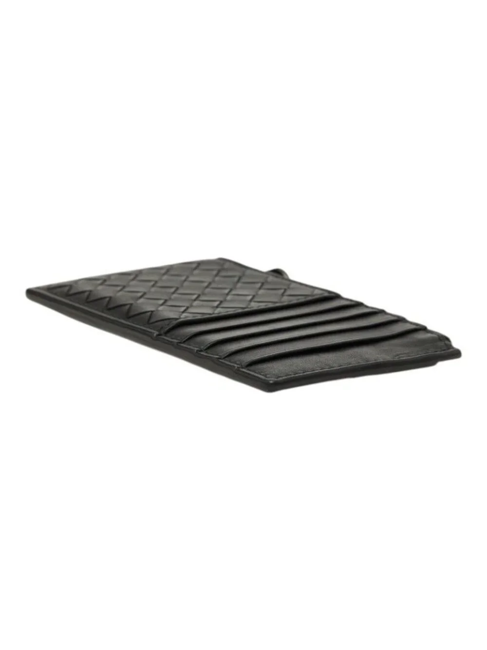 Bottega Veneta Intrecciato Card Case Black Leather
